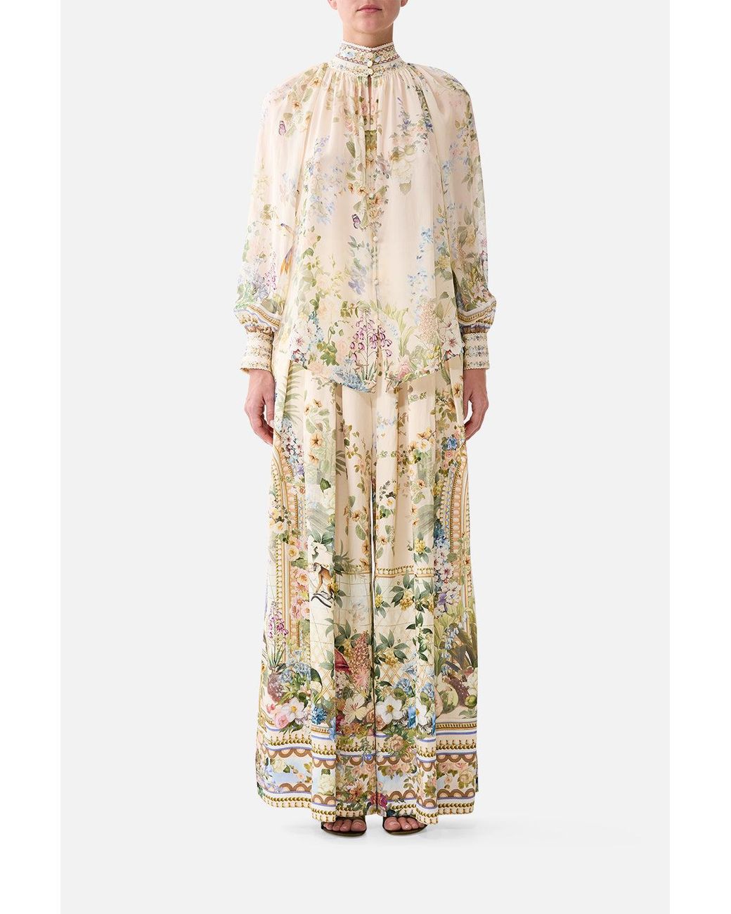 Camilla White Raglan Button Up Shirt Midsummer Masterpiece