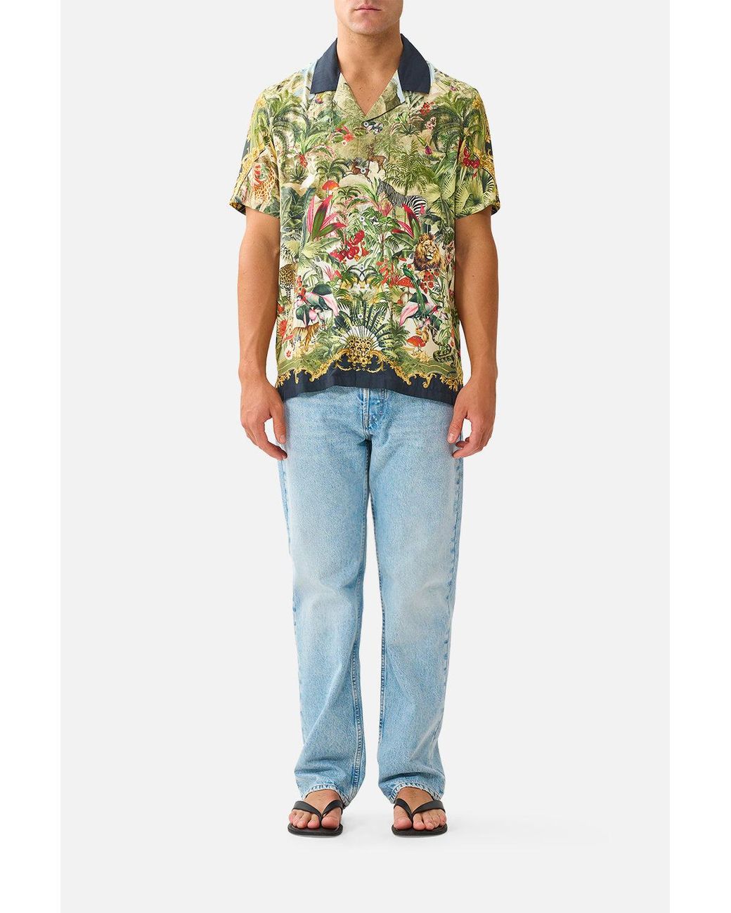 Camilla Green Short Sleeve Camp Collared Shirt Wanderlust Empire for men