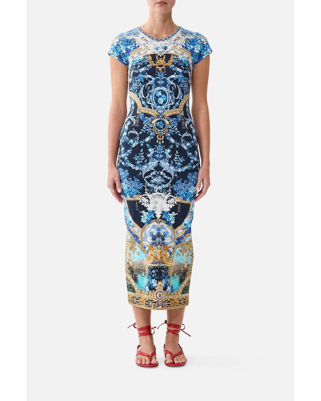 Camilla Blue Jersey Tank Dress With Cap Sleeves Sweet Sacré Bleu