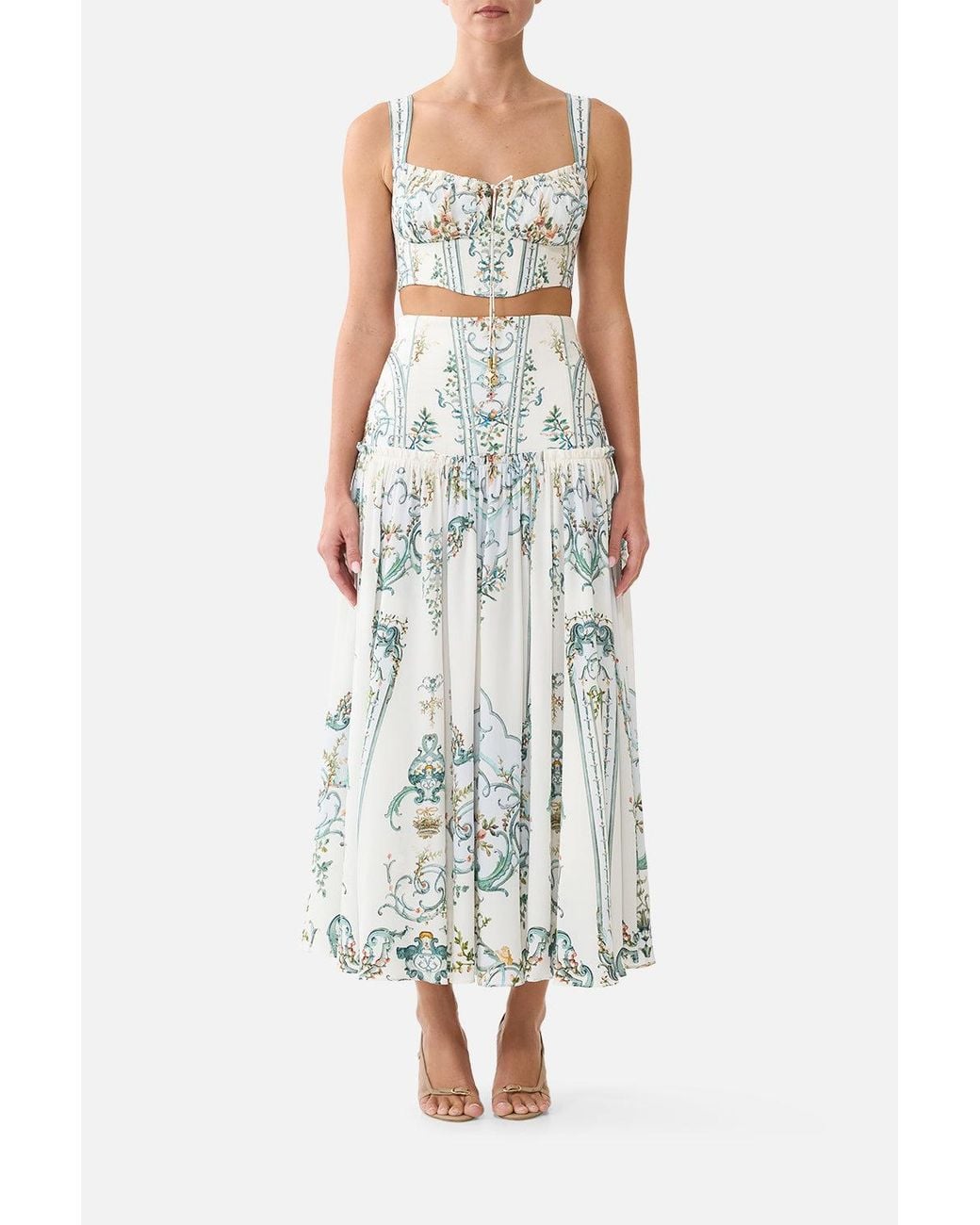 Camilla White Long Skirt With Corset Waist Ballad Of The Bibliothèque