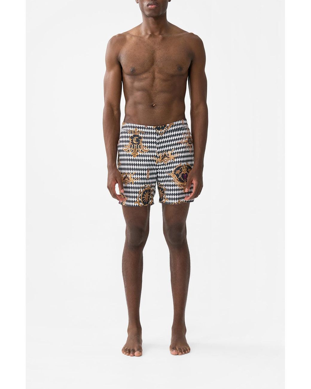 Camilla Black Mid Length Swim Short Monarchy Mania for men