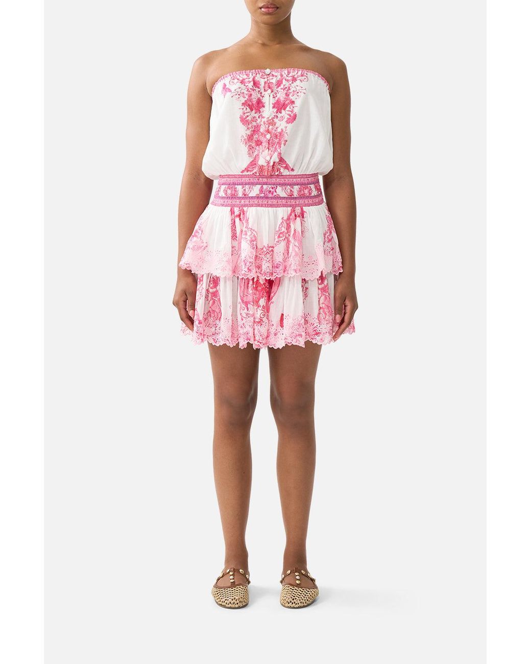 Camilla Shirred Waist Mini Dress Livin La Vida Rosa