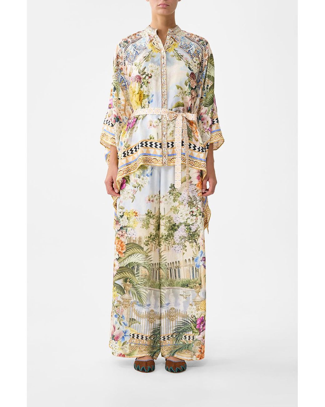 Camilla Metallic Button Through Scarf Blouse The Architects Of Alcázar