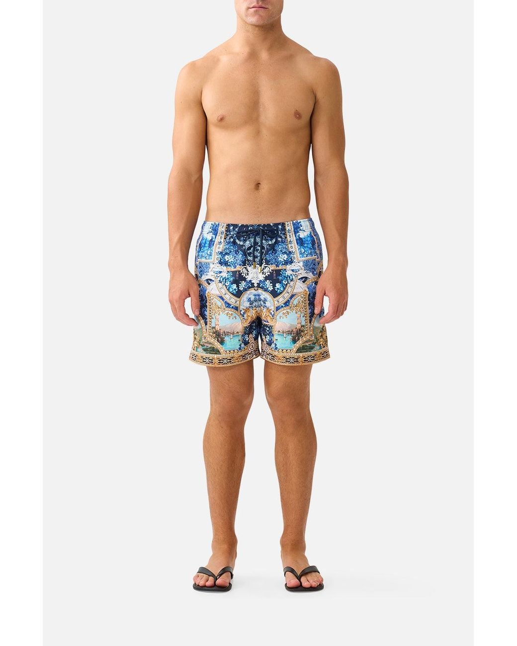 Camilla Blue Mid Length Boardshort With Elastic Waist Sweet Sacré Bleu for men