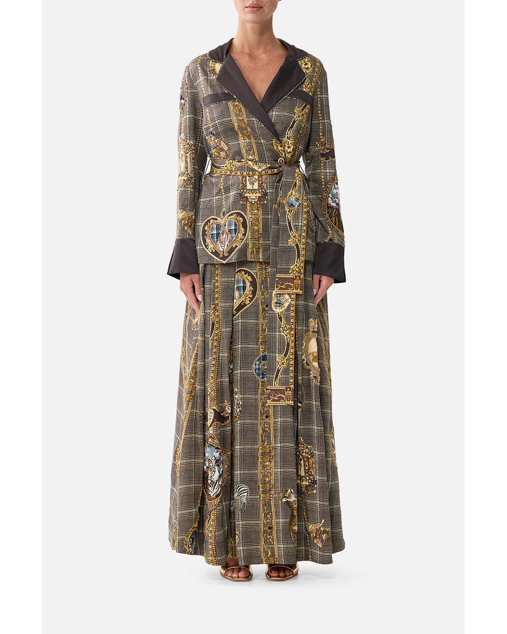 Camilla Green Pajama Suit Jacket Animals