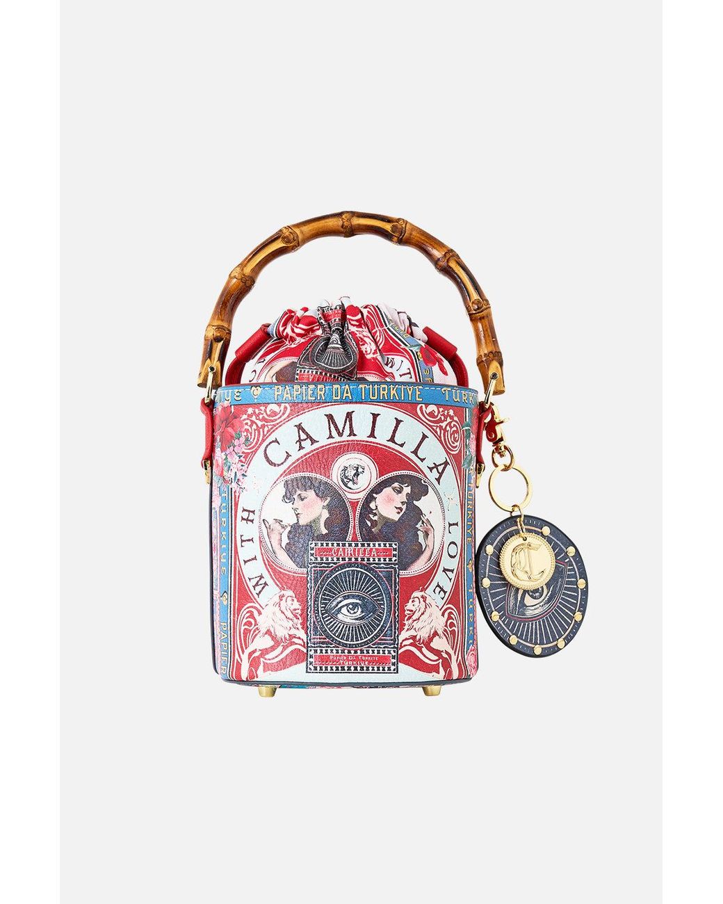 Camilla Red Drawstring Bucket Bag With Keyring High Class Hookah