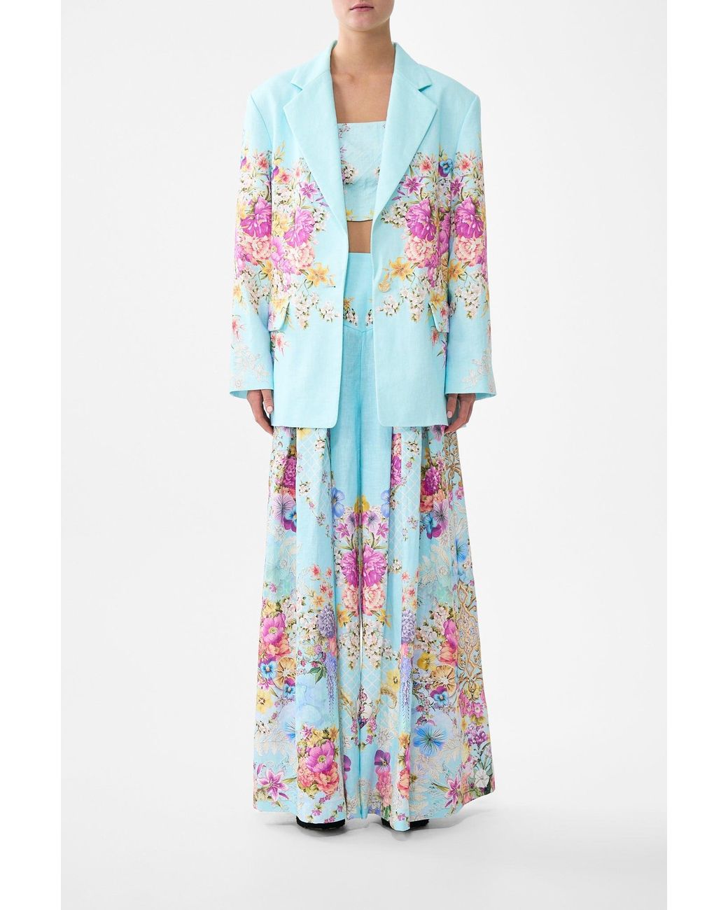 Camilla White Boyfriend Jacket Bazaar Blooms