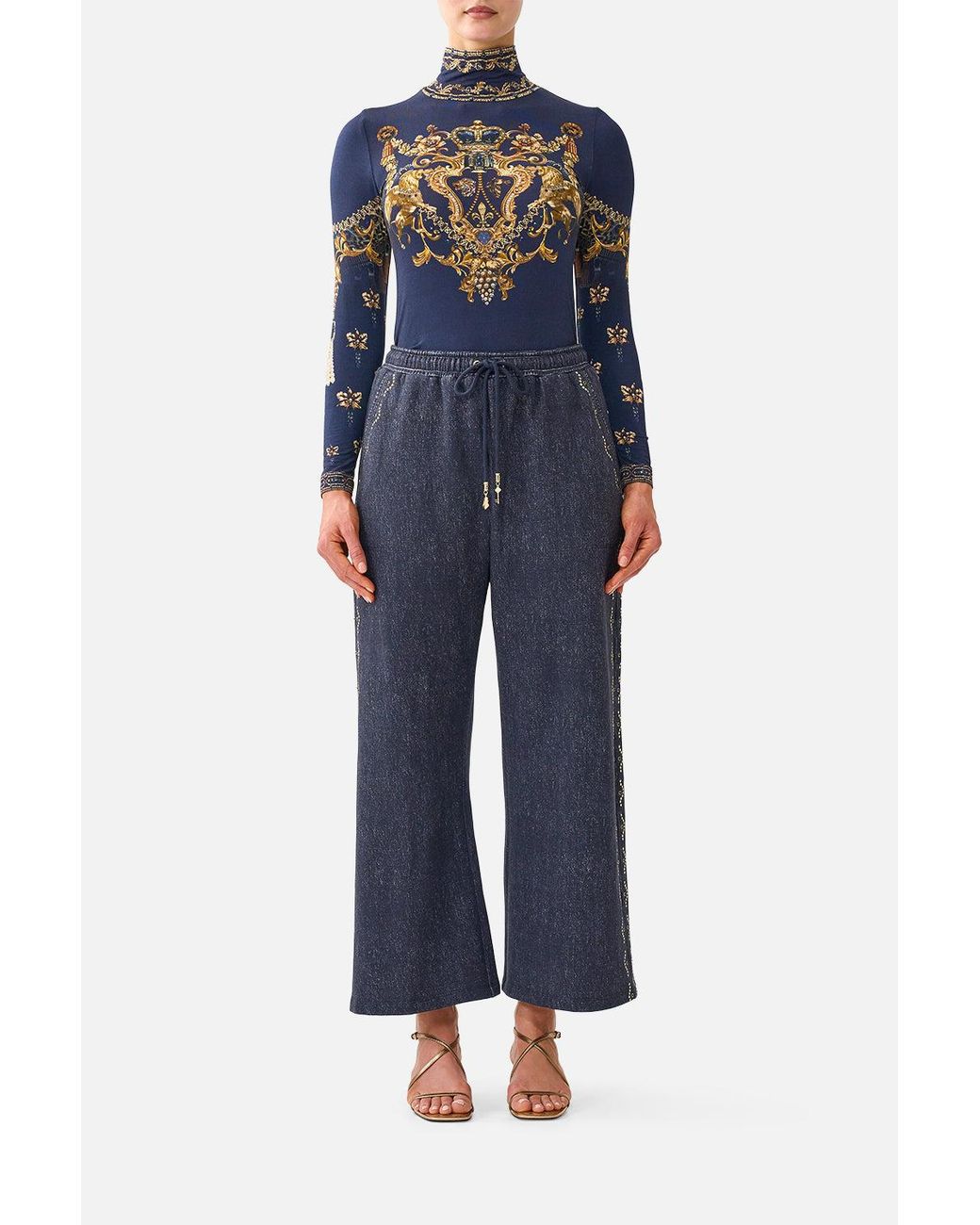 Camilla Blue Jersey Turtleneck Cloaked