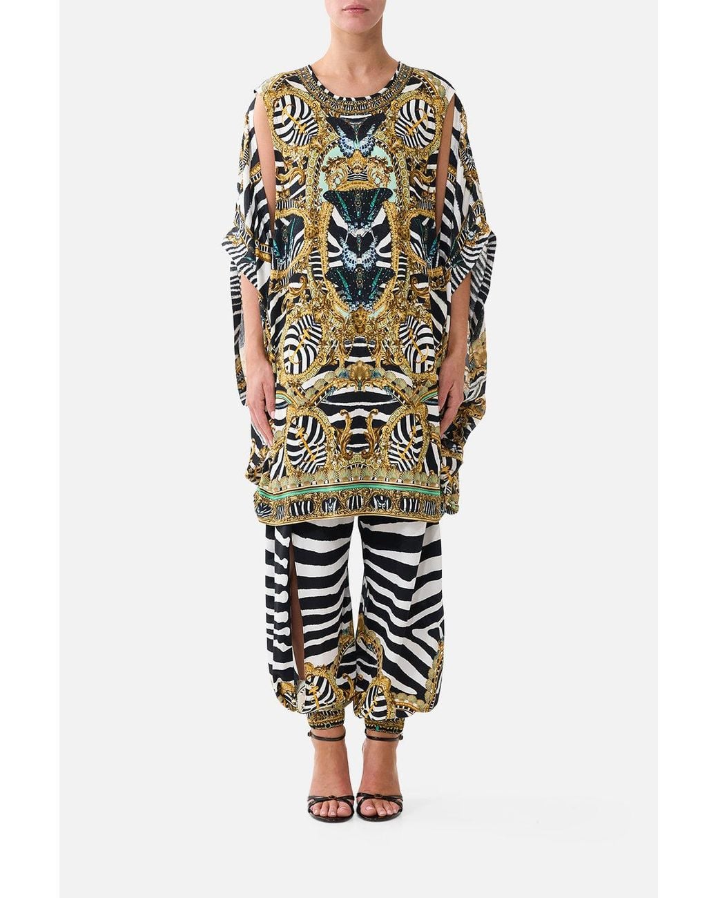 Camilla Green Draped Split Sleeve Top Zig Zag Zoo