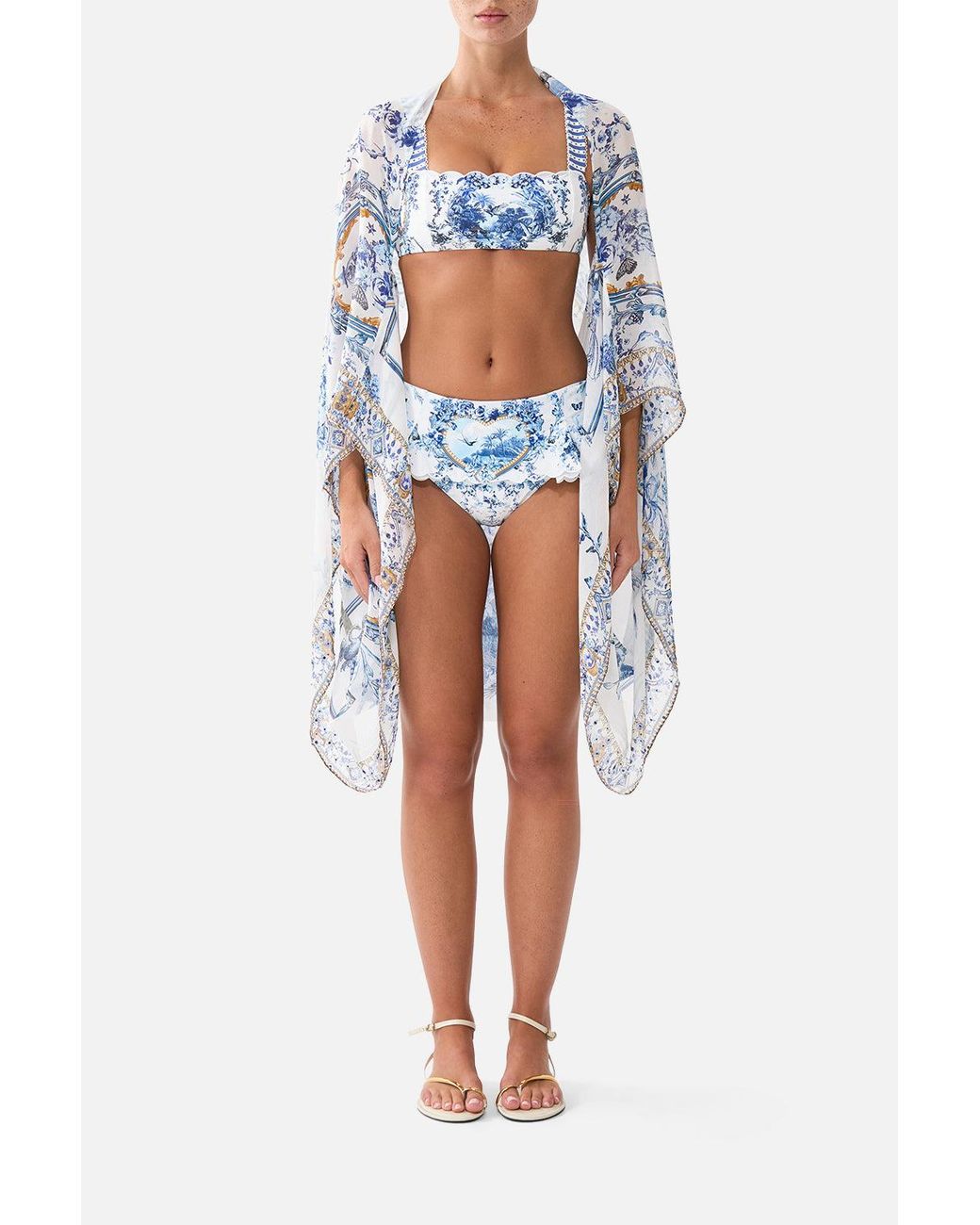 Camilla Blue Silk Chiffon Shrug The Porcelain Parlour