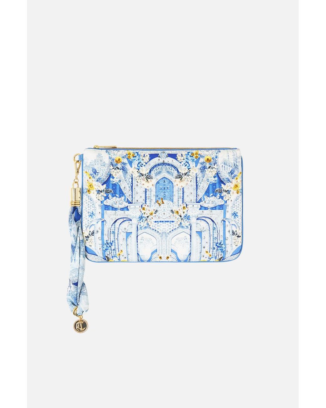 Camilla Blue Scarf Clutch De Nada Granada