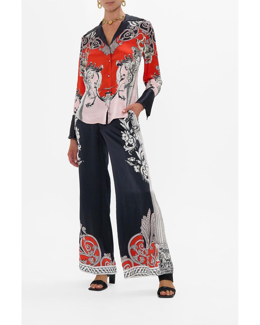 Camilla Red Lounge Pant Mark Of Medusa