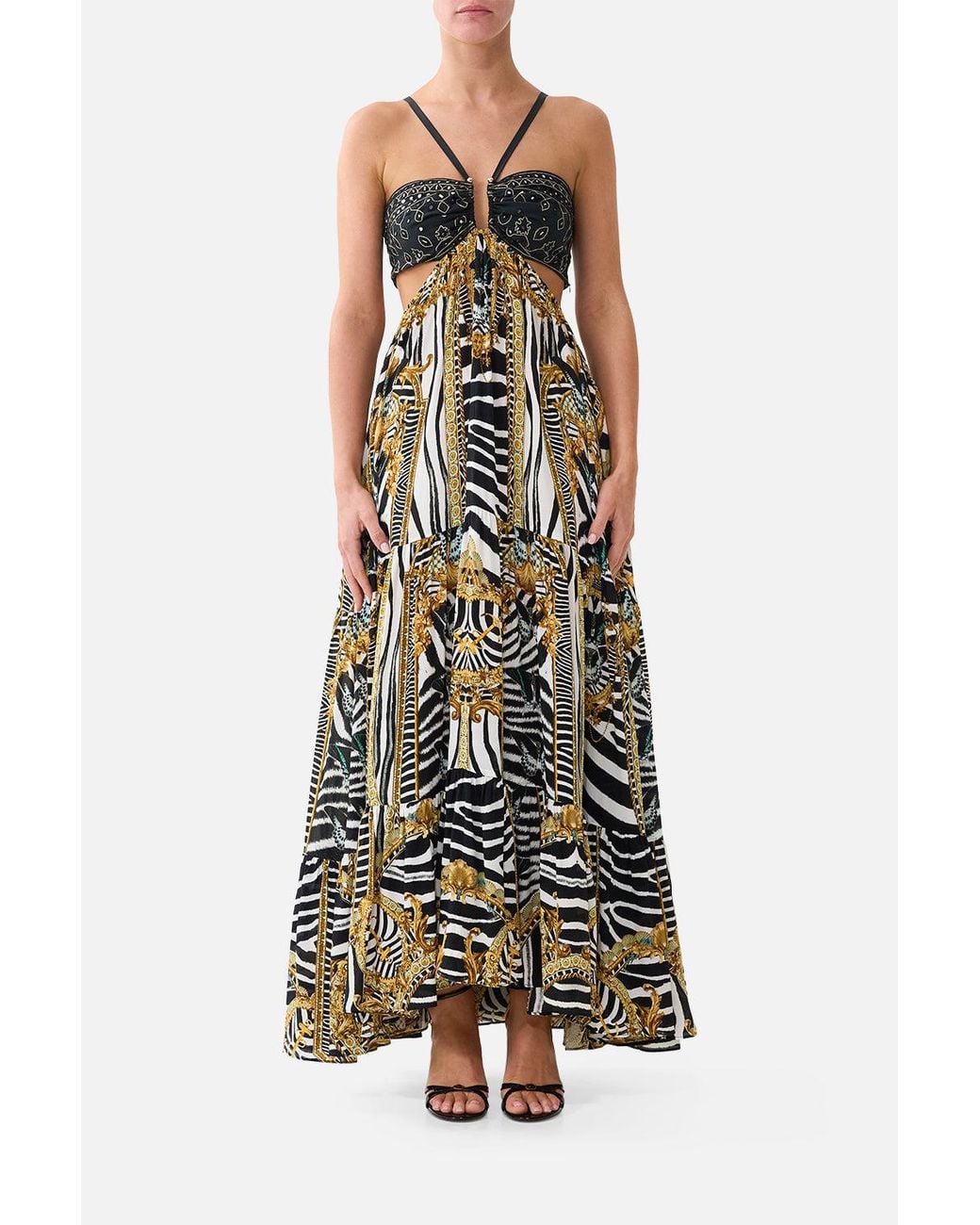 Camilla Black Gathered Cut Out Dress Zig Zag Zoo