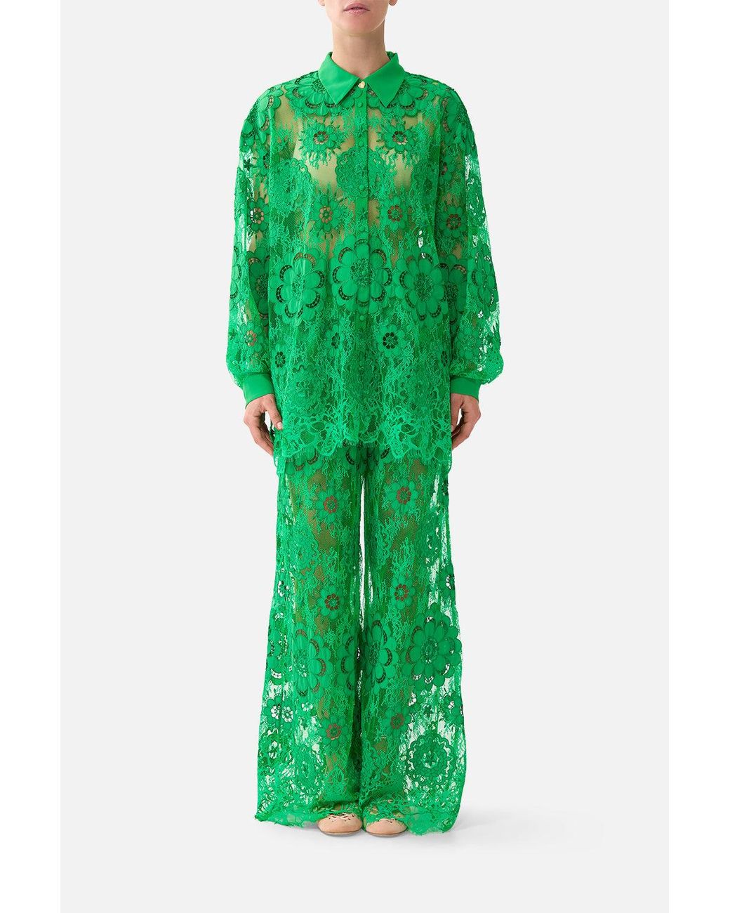 Camilla Green Stepped Hem Shirt Sacromonte Señorita