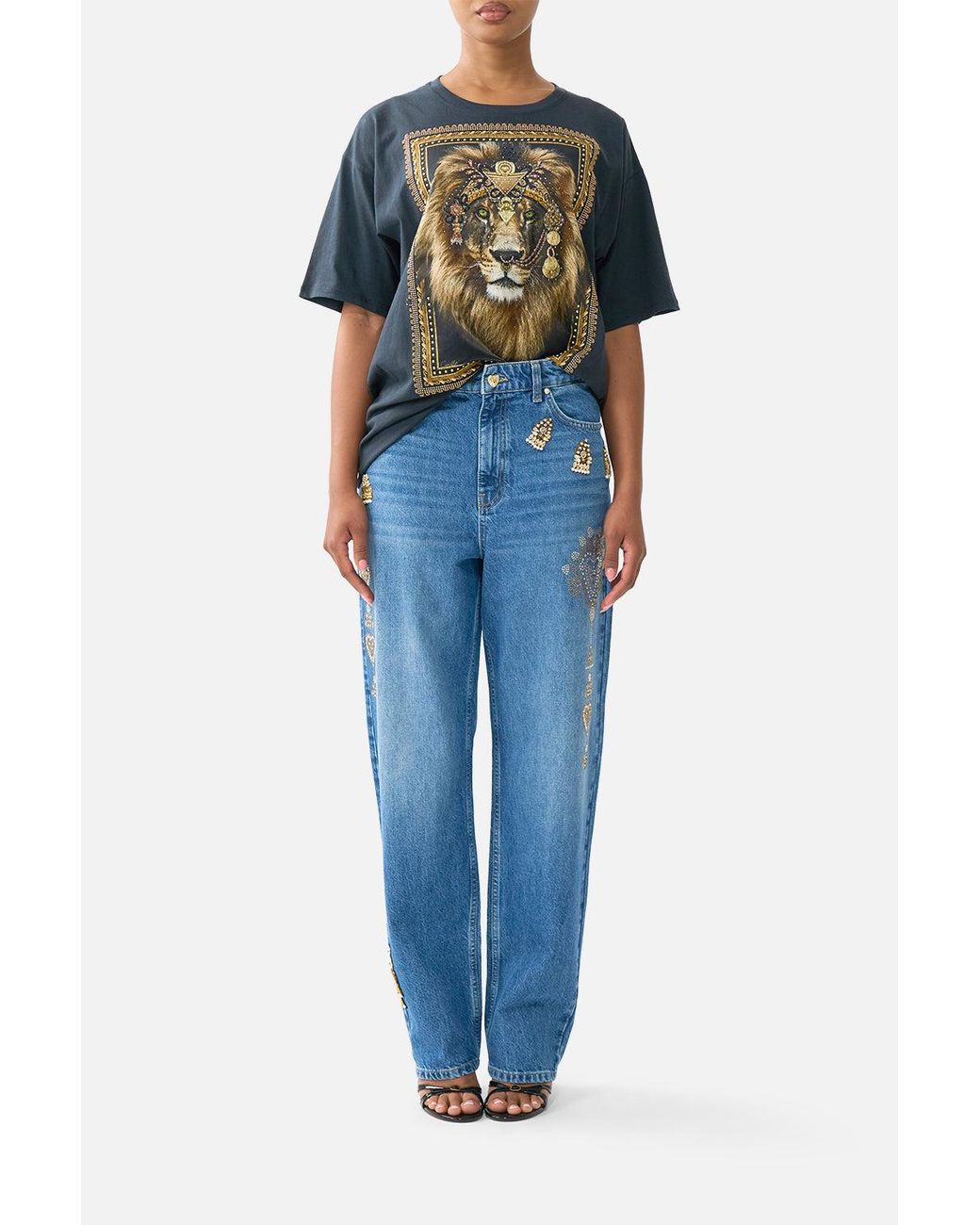 Camilla Blue Oversized Band Tee Taurus Rising