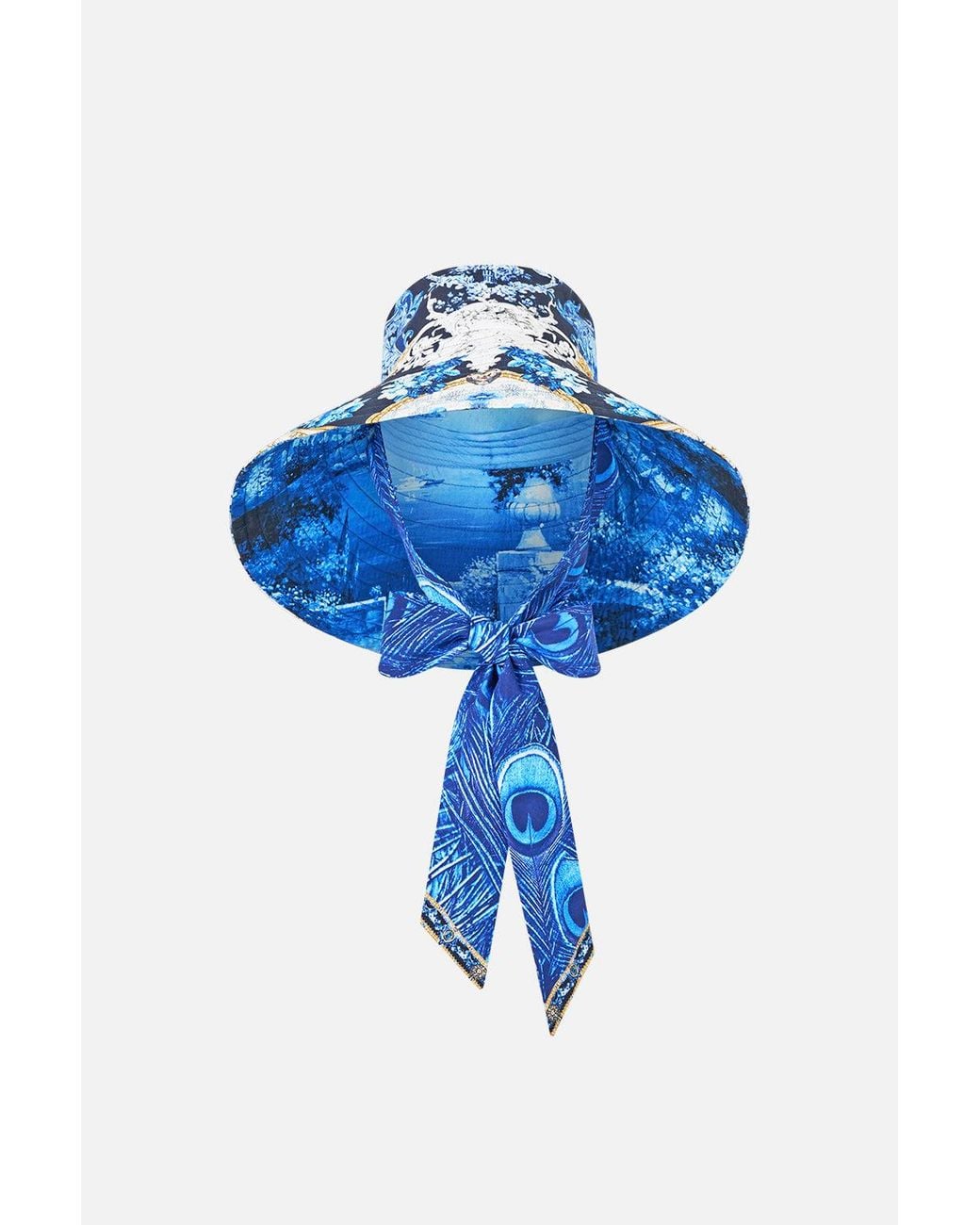 Camilla Blue Wide Brim Bucket Hat With Tie Sweet Sacré Bleu