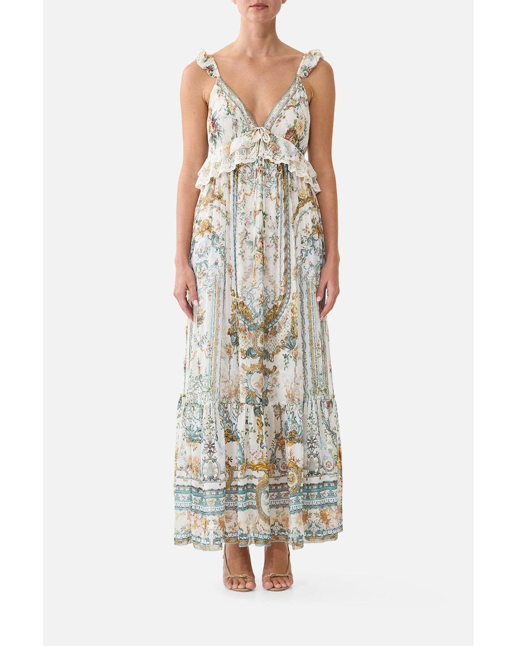 Camilla White Frill Bralette Long Dress Ballad Of The Bibliothèque