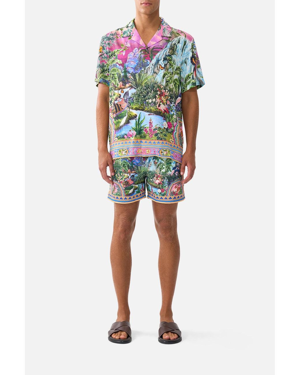 Camilla Multicolor Short Sleeve Camp Collared Shirt Turkish Delight for men