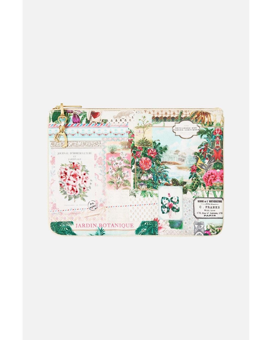 Camilla Green Small Canvas Clutch La Belle Botanique