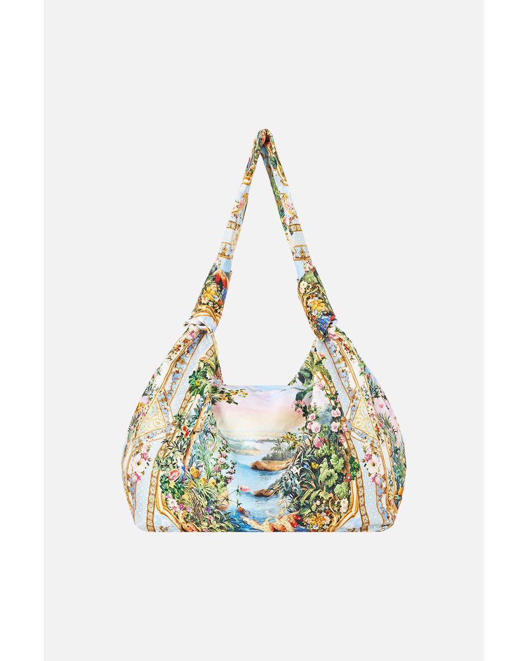 Camilla Blue Slouch Shoulder Bag With Knot Details Sisi Society