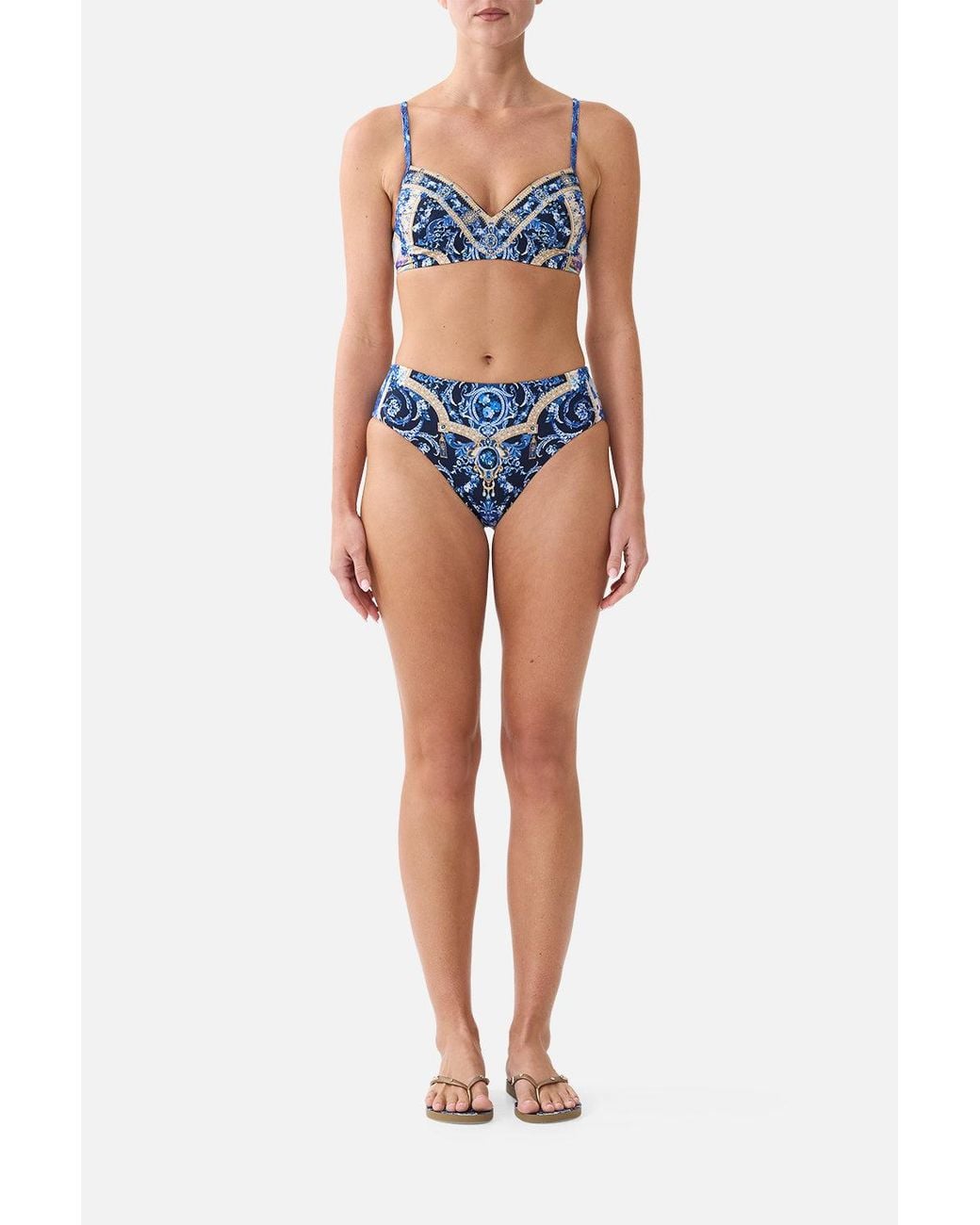 Camilla Blue Mid Rise Bikini Bottom Sweet Sacré Bleu