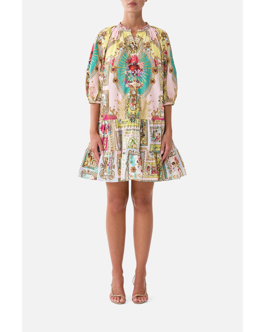 Camilla Yellow Puff Sleeve Shirt Dress Painted Prayers
