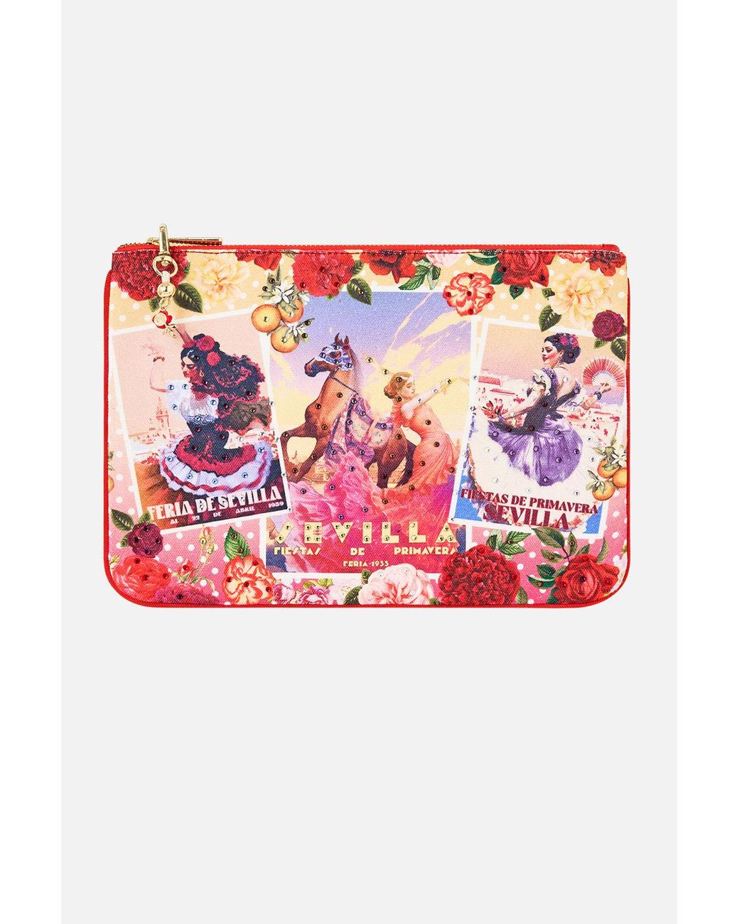 Camilla Pink Small Canvas Clutch Olé Olé