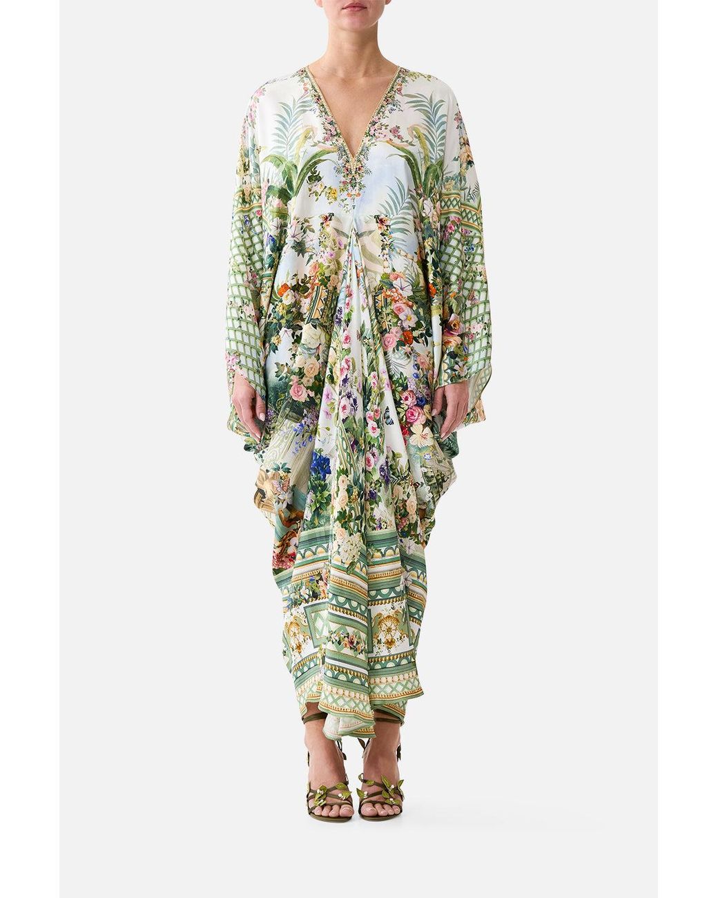 Camilla Green T Shape Long Kaftan Art For The Empress