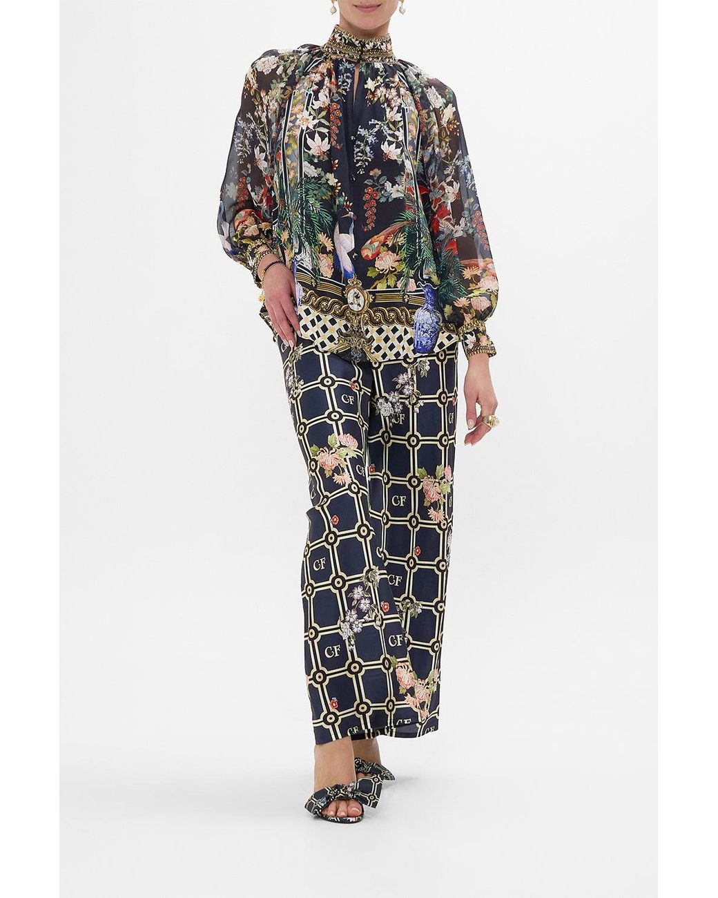 Camilla Blue Bias Cut Drawstring Pant Palacio Poetry