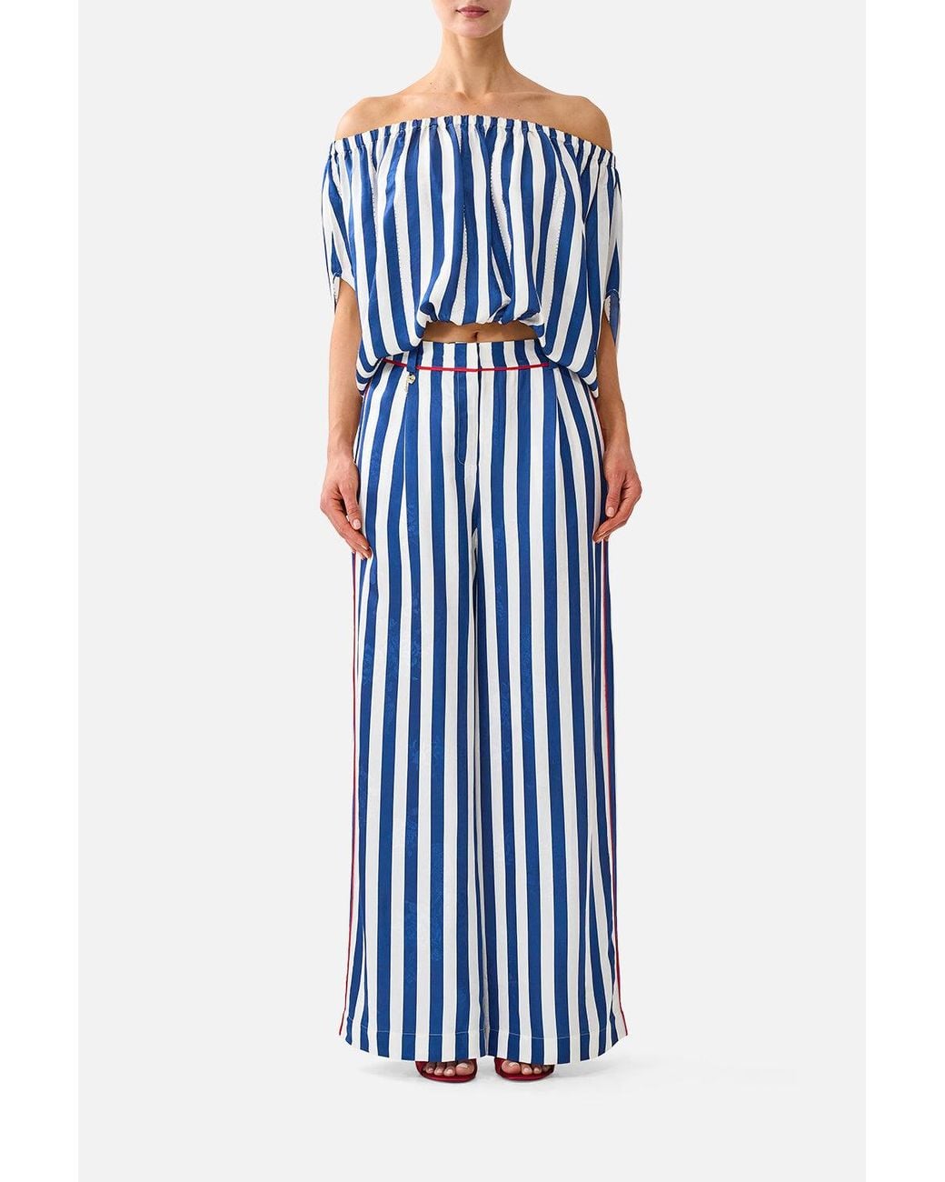 Camilla Blue Off Shoulder Elastic Top Sweet Sacré Bleu