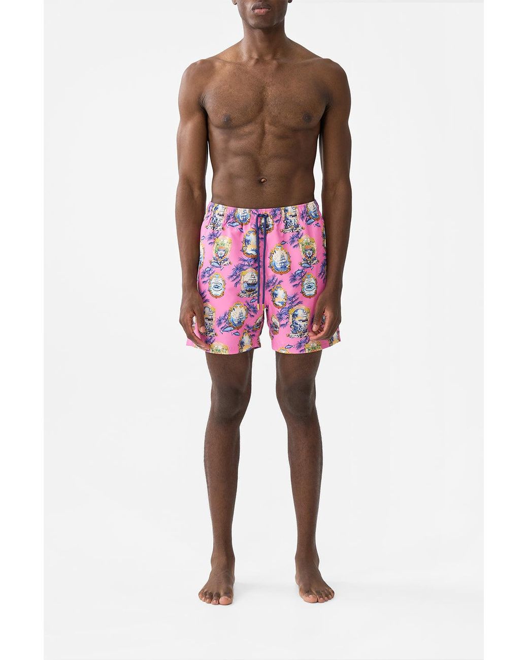 Camilla Red Mid Length Boardshort Salty Splendour for men