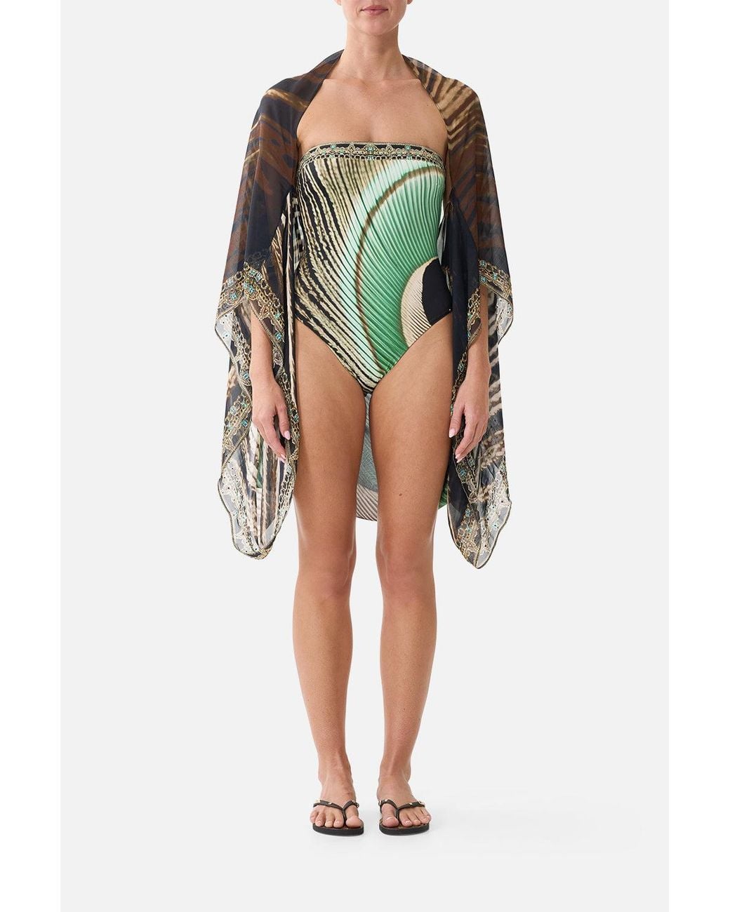 Camilla Green Silk Chiffon Shrug A Wink To The Wild
