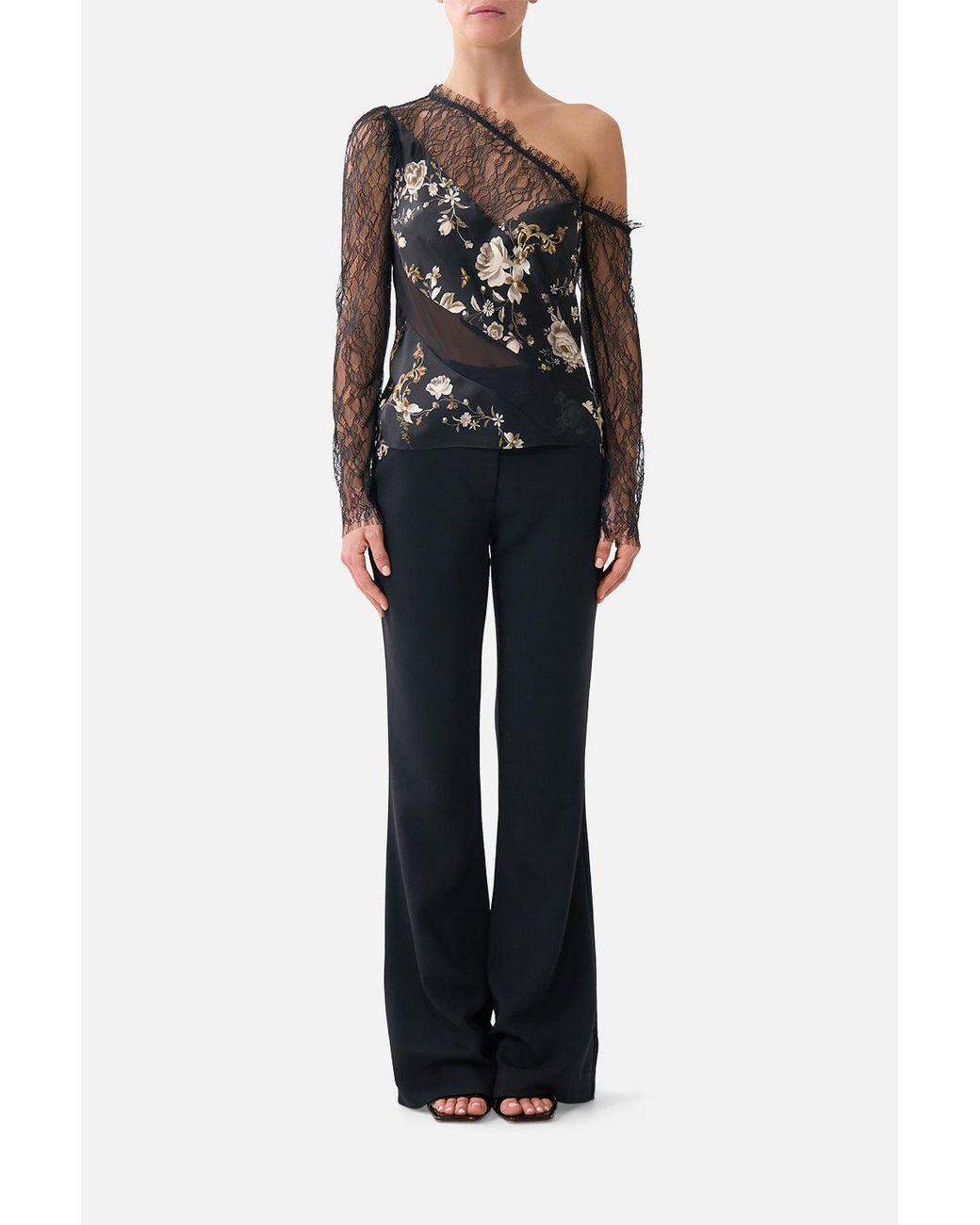 Camilla Black Flare Trouser With Seam Detail Flamenco Folklore