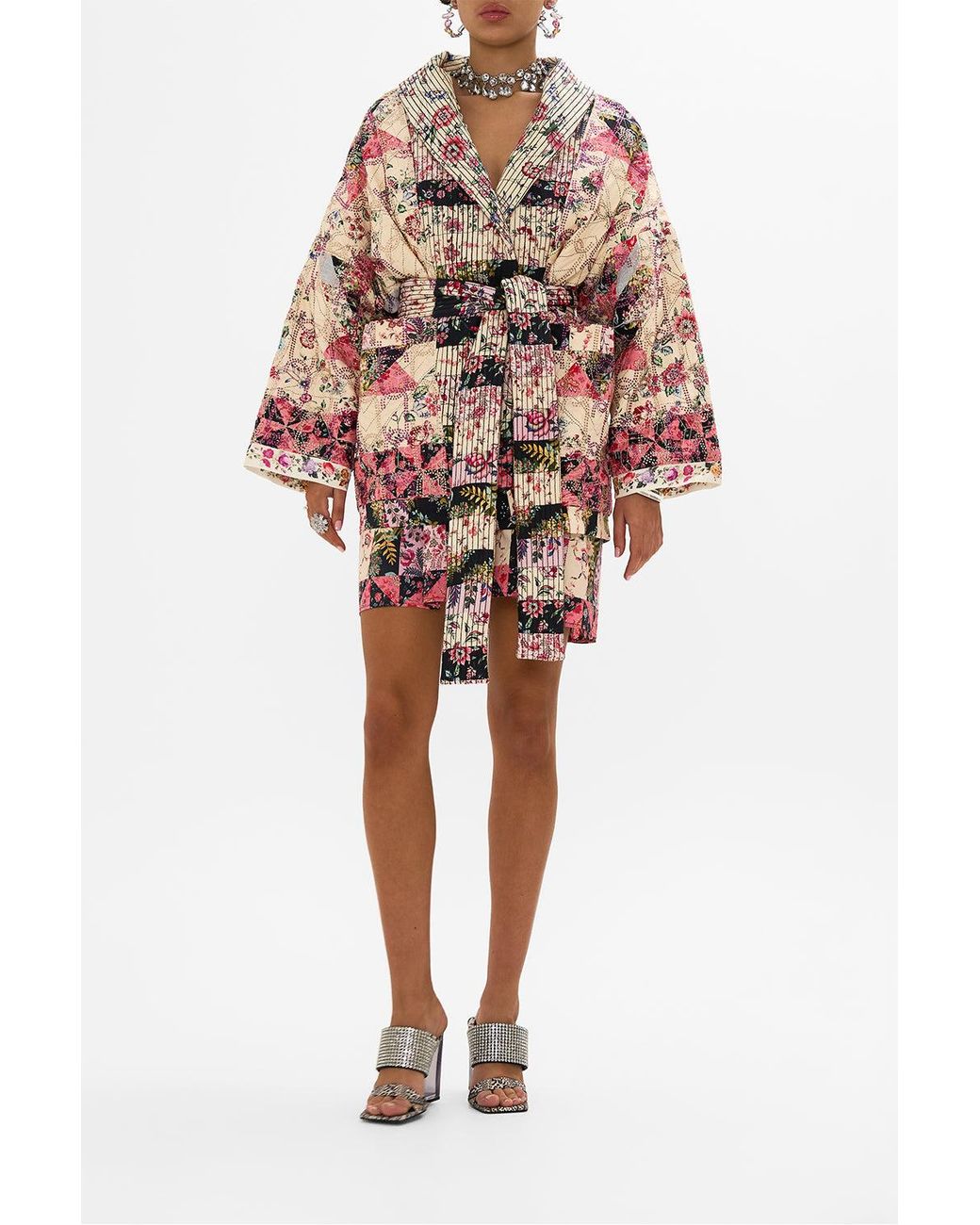 Camilla Multicolor Reversible Quilted Coat Patchwork Poetry