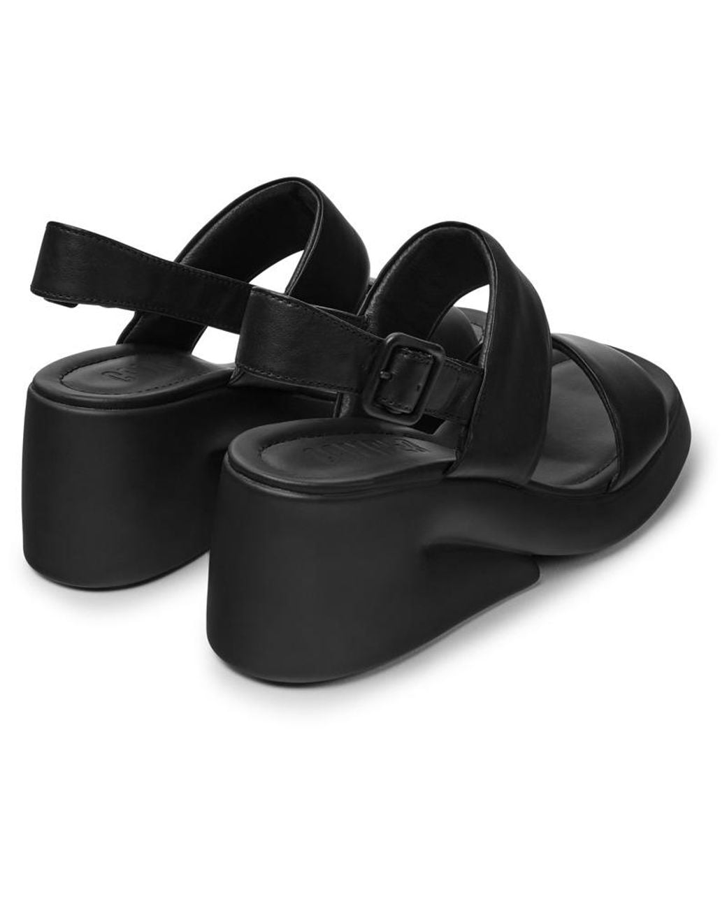 Camper Black Leather Sandals