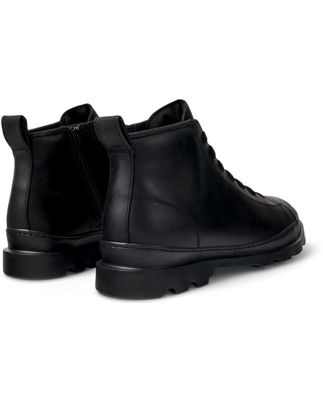 Camper Black Leather Ankle Boots for men