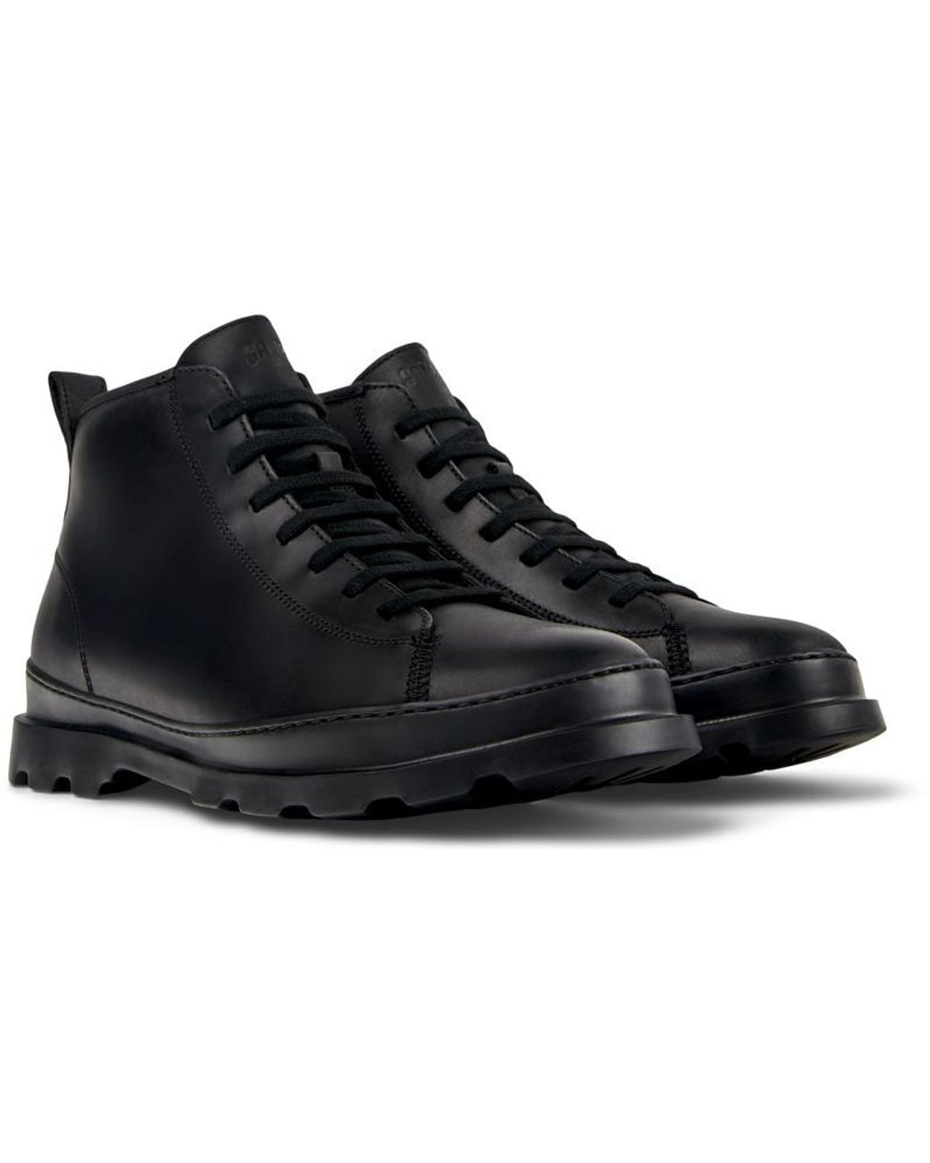 Camper Black Leather Ankle Boots for men