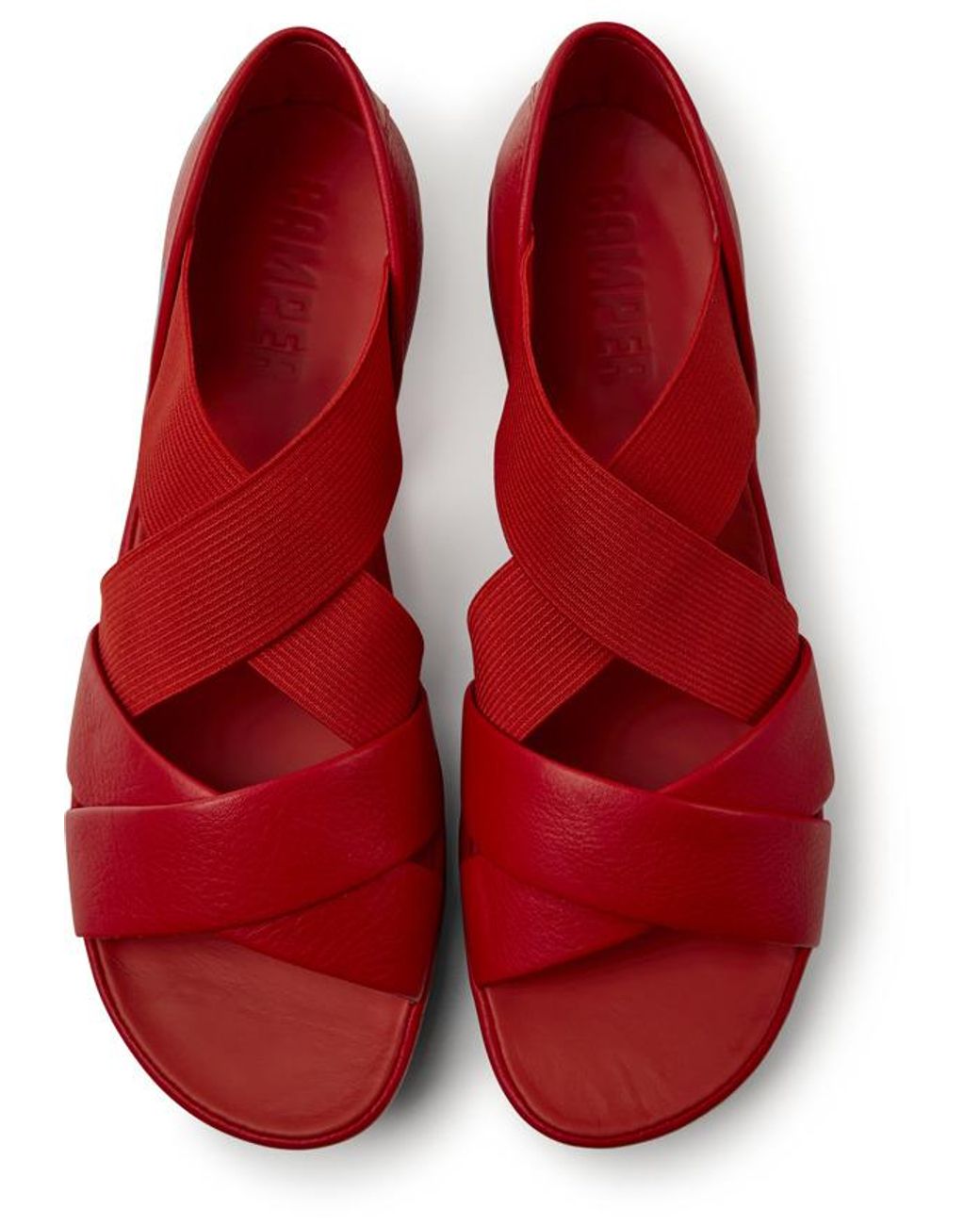 Camper Red Leather Sandals