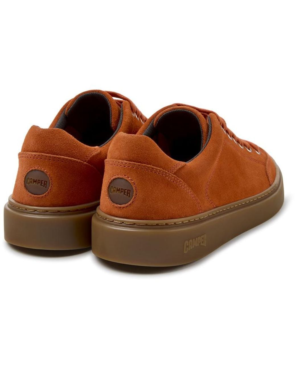 Camper Brown Runner Twentyfive Suede Sneakers With Rubber Sole for men