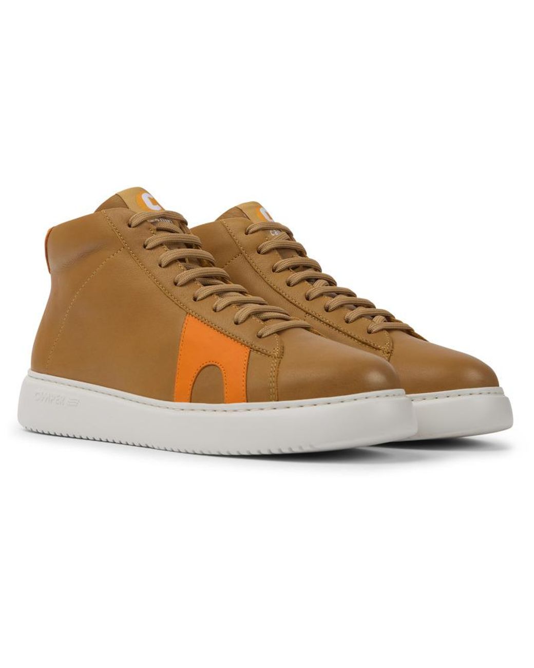 Camper Brown And Orange Leather Sneakers for men
