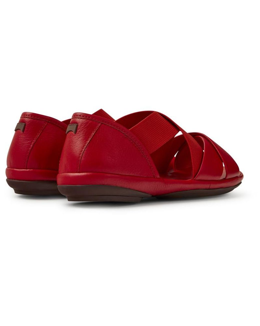 Camper Red Leather Sandals