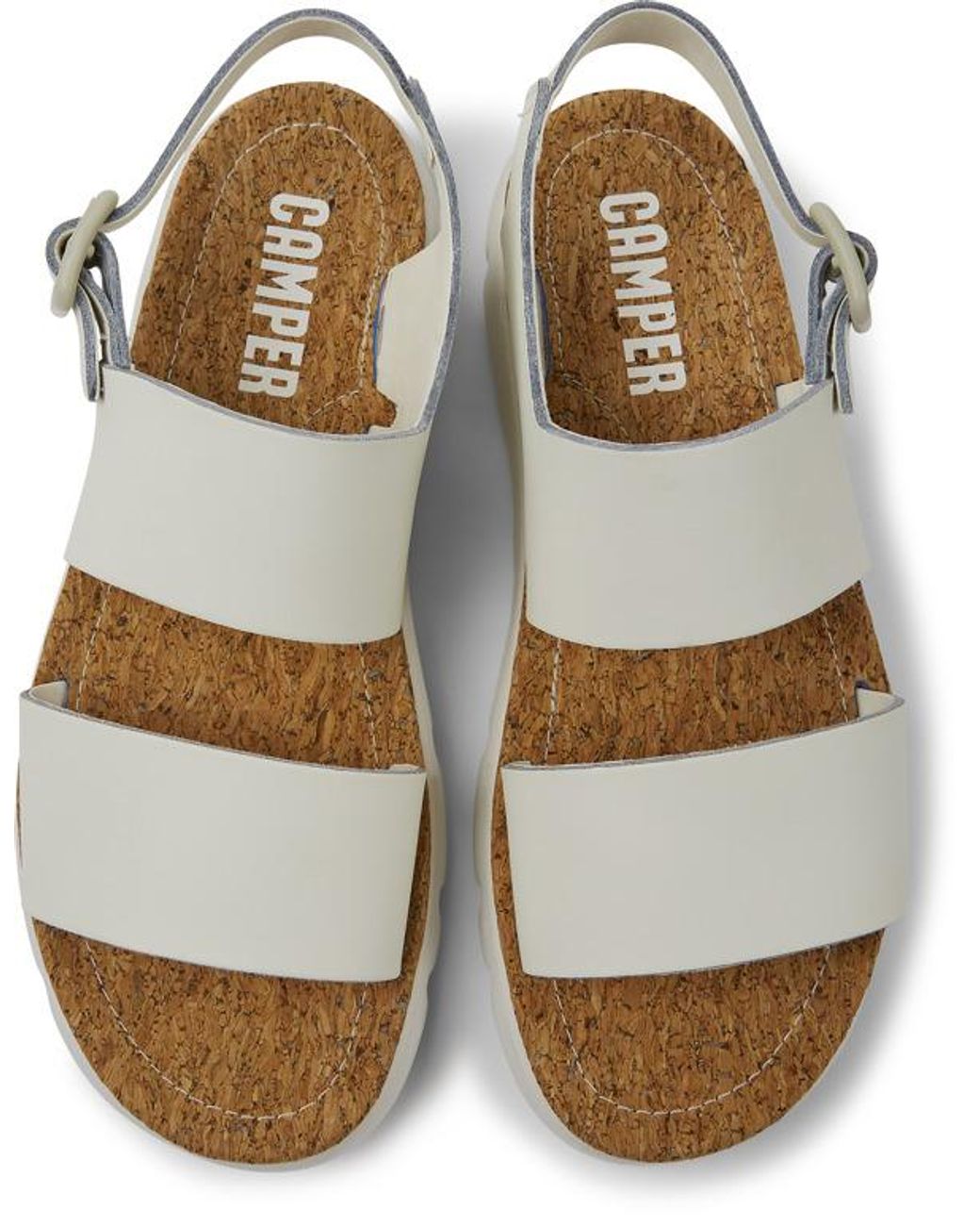 Camper White Flat Sandals