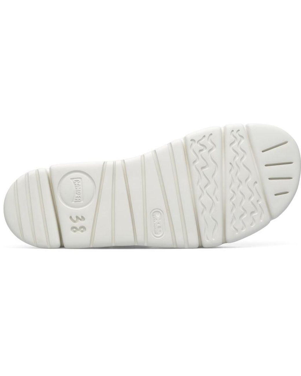 Camper White And Black Leather Sandals
