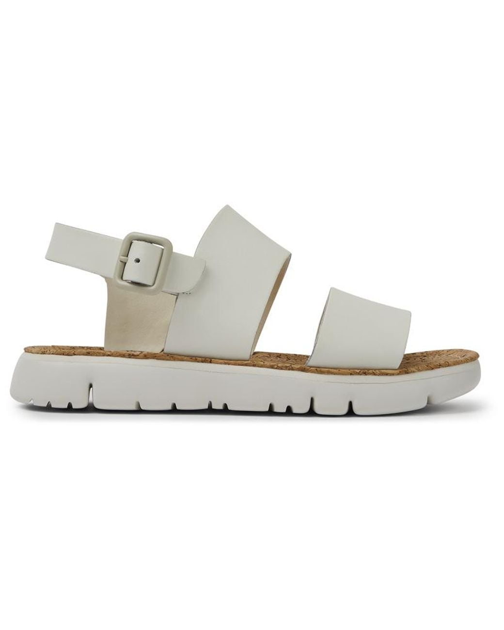 Camper White Flat Sandals