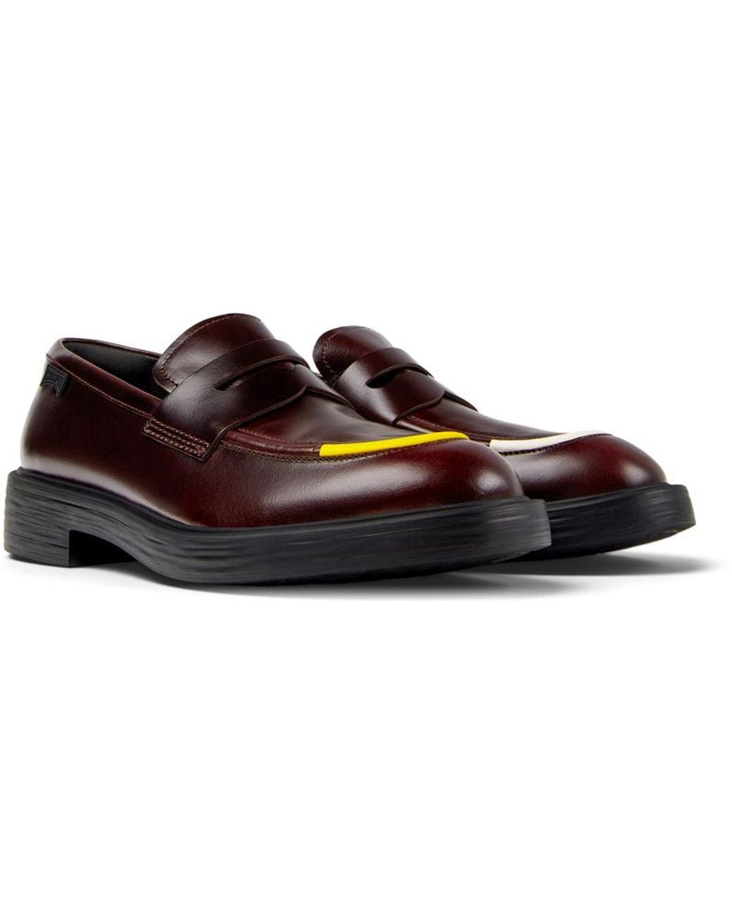 Camper Brown Twins Leather Loafers for men