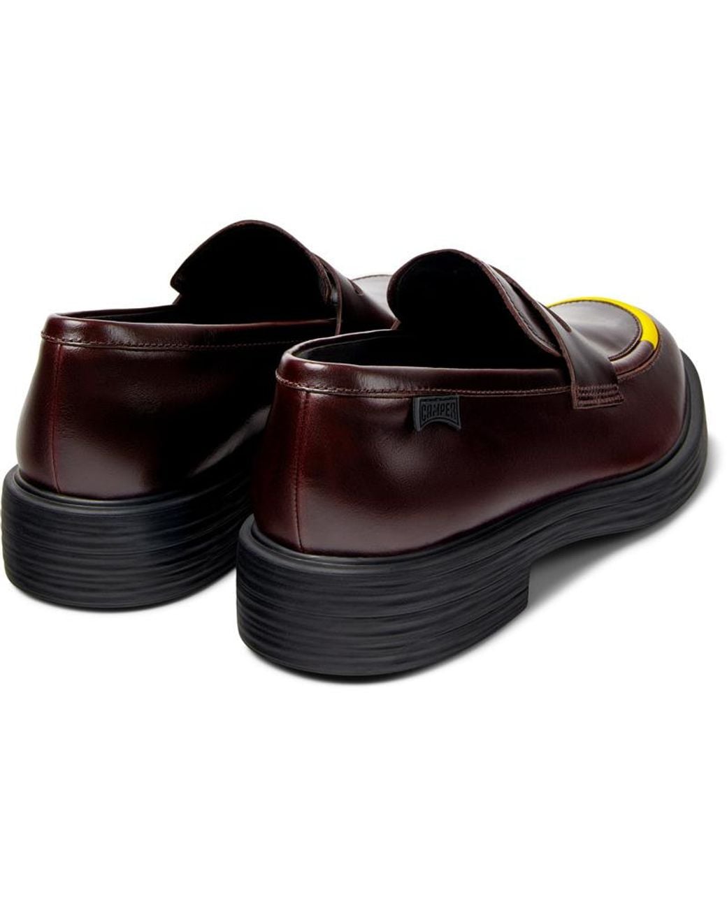 Camper Brown Twins Leather Loafers for men