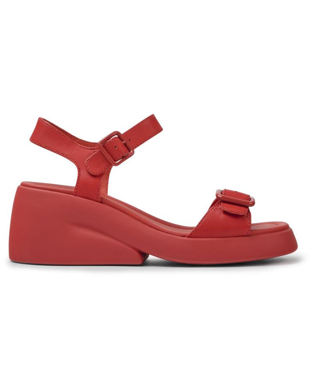 Camper Red Leather Sandals