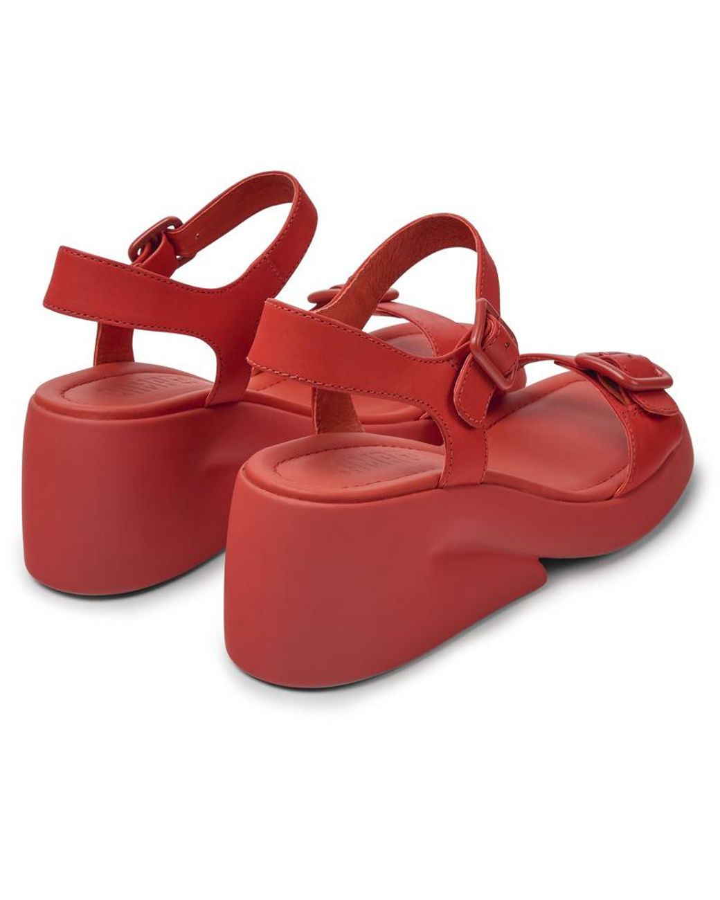 Camper Red Leather Sandals