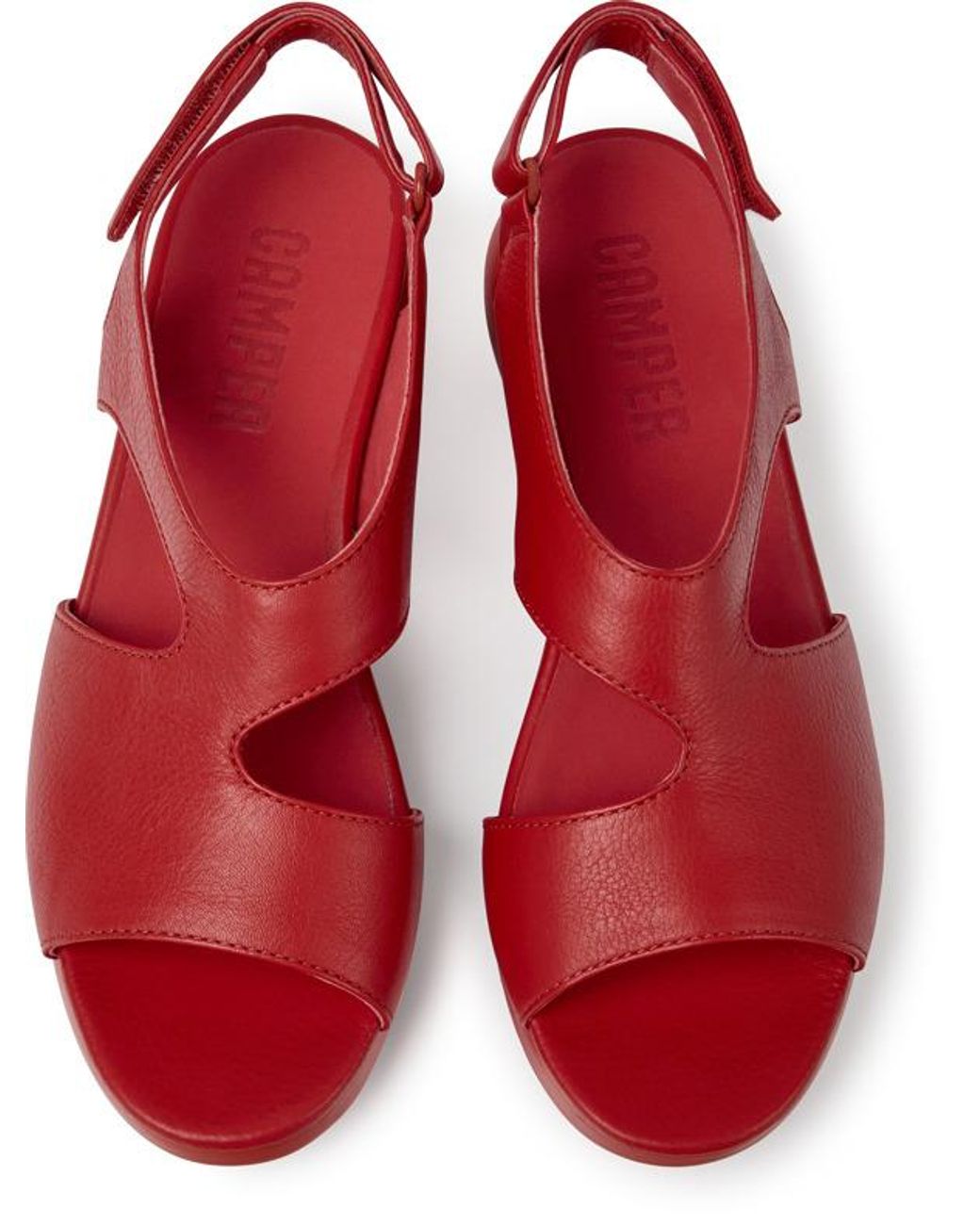 Camper Red Leather Sandals