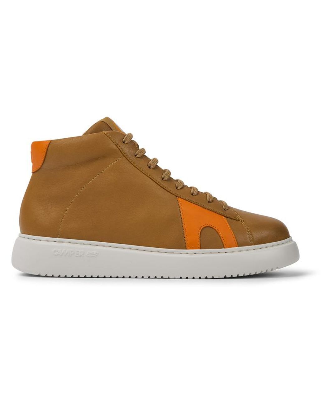 Camper Brown And Orange Leather Sneakers for men